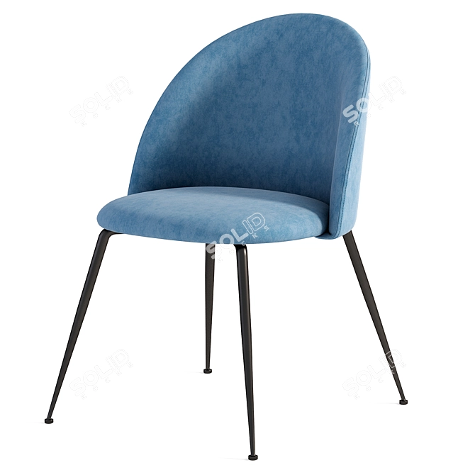 Elegant Set of 2 Iva Dining Chairs 3D model image 3