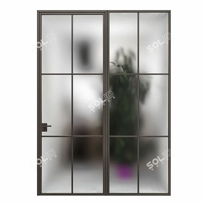 Elegant Glass Doors in Multiple Sizes 3D model image 3