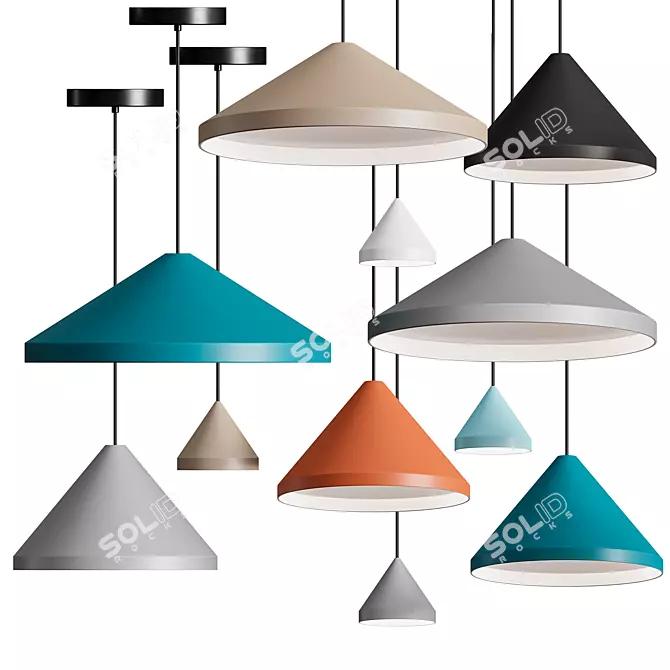 Vibia North LED Hanging Lamp: Elegant, Versatile Lighting 3D model image 1