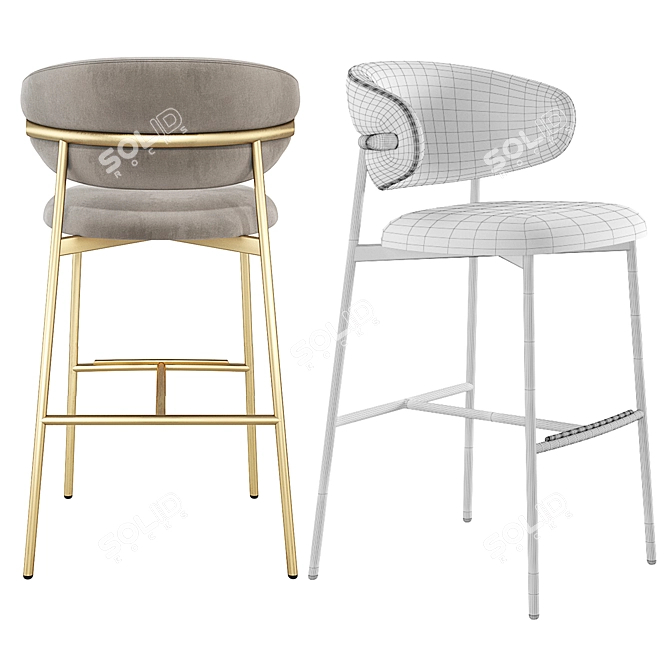 Sleek Calligaris Oleandro Bar Stool 3D model image 5