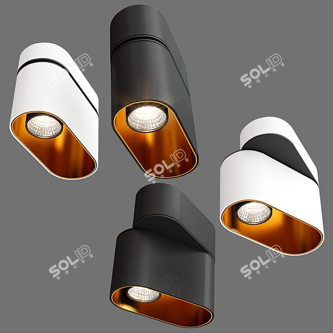 DUELL Adjustable Ceiling Spotlight 3D model image 1