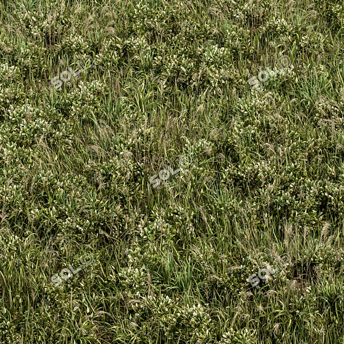Lush Green Grass Mat 3D model image 1