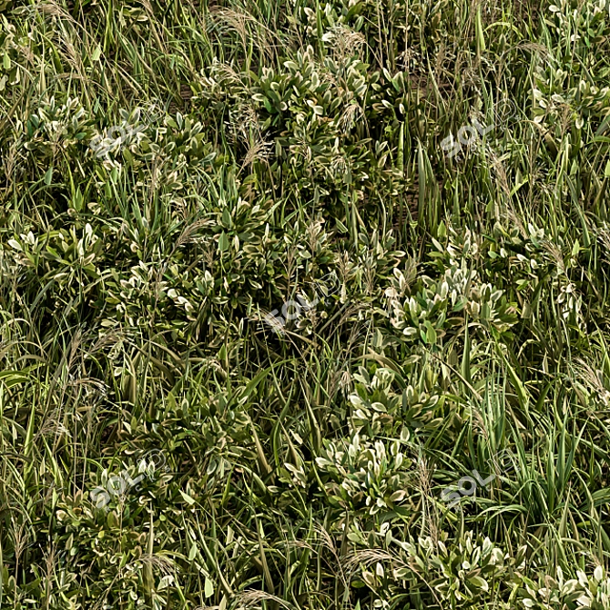 Lush Green Grass Mat 3D model image 4