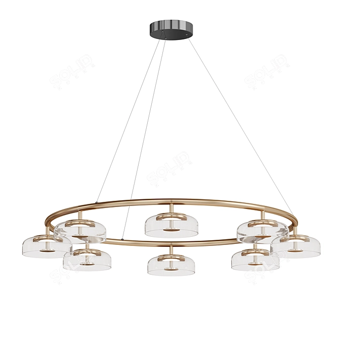 Elegant LED Glass Pendant Lamp 3D model image 2