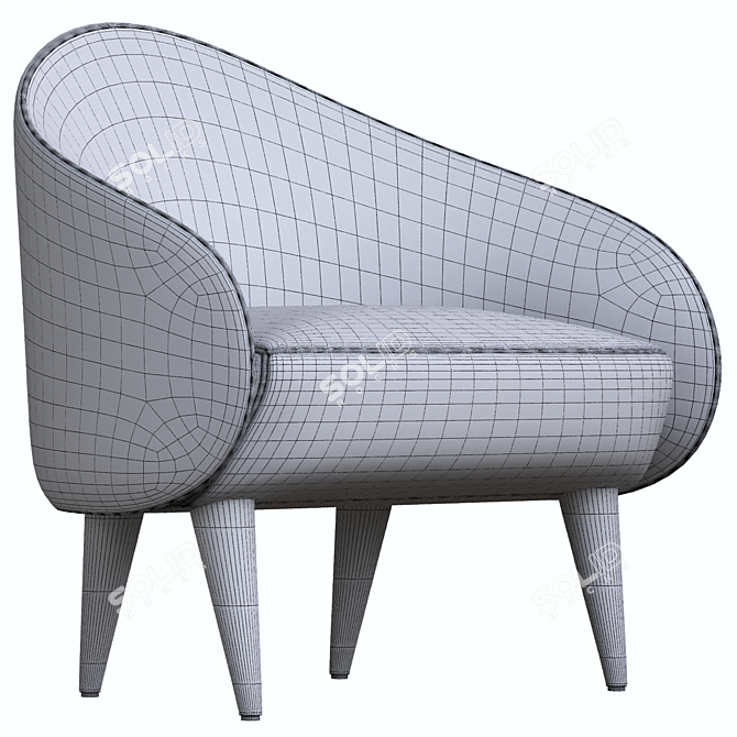 Elegant Sillon Armchair 3D model image 3