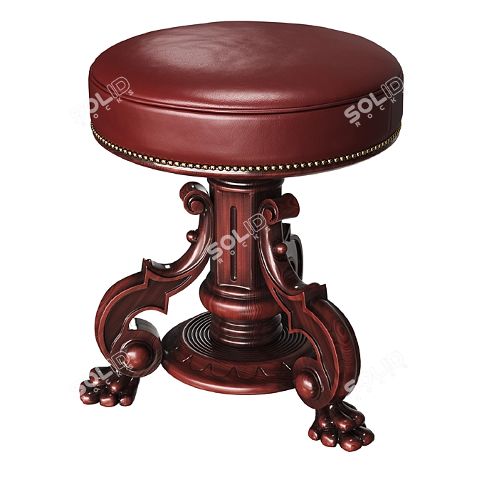 Elegant Upholstered Stool: Francesco Molon S137 3D model image 1