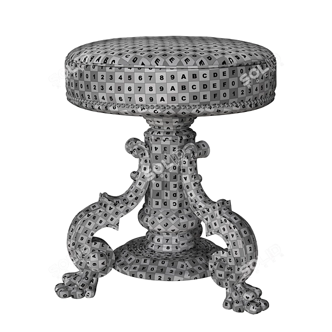 Elegant Upholstered Stool: Francesco Molon S137 3D model image 5