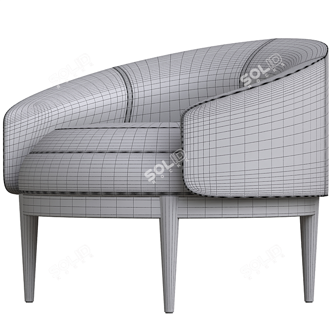 ErgoLux Armchair: Comfort & Style 3D model image 3