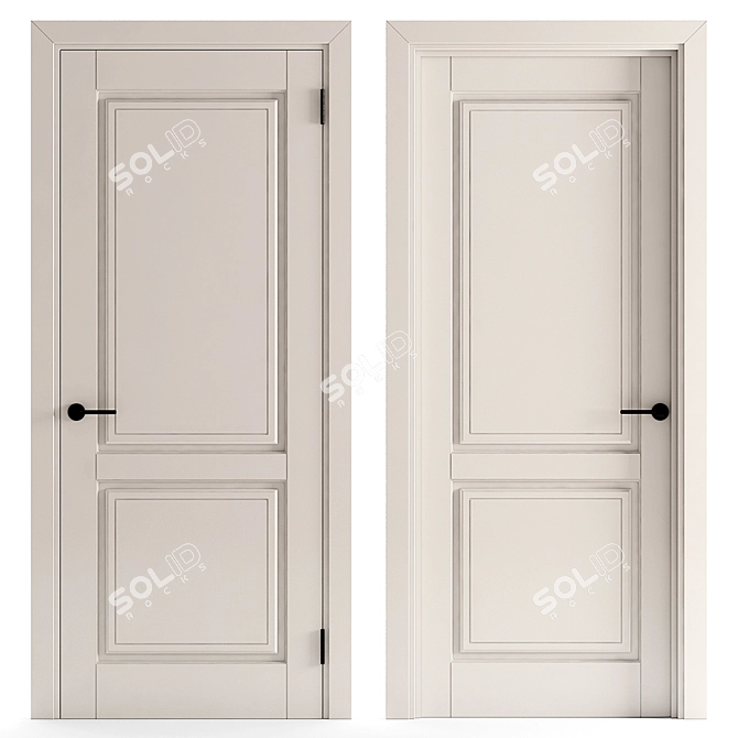 Title: Classic Editable Door 3D model image 1