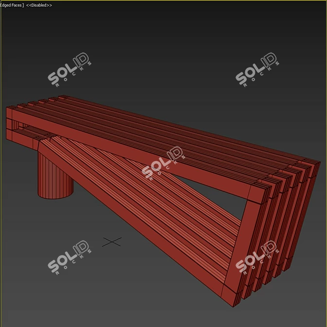 Convertible Edit Poly Bench 3D model image 3