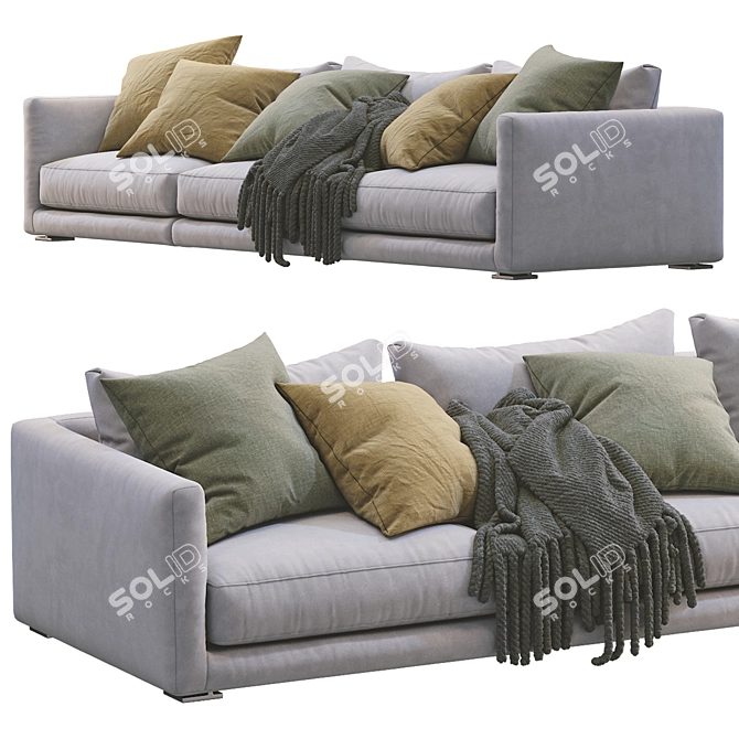 Sleek Poliform Bristol 2 Sofa 3D model image 3