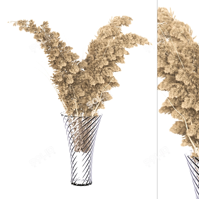 Exquisite Pampas Bouquet: Detailed & High-Quality 3D model image 1