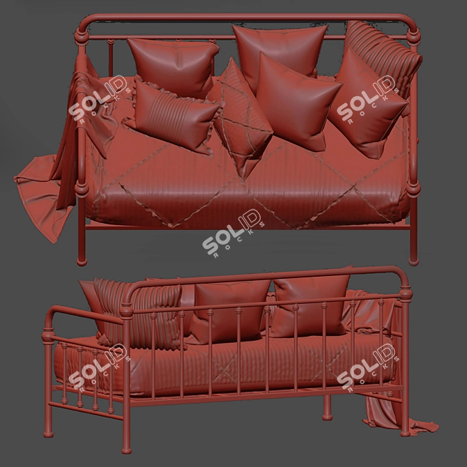 Alaina Convertible Sofa: Stylish and Functional 3D model image 10