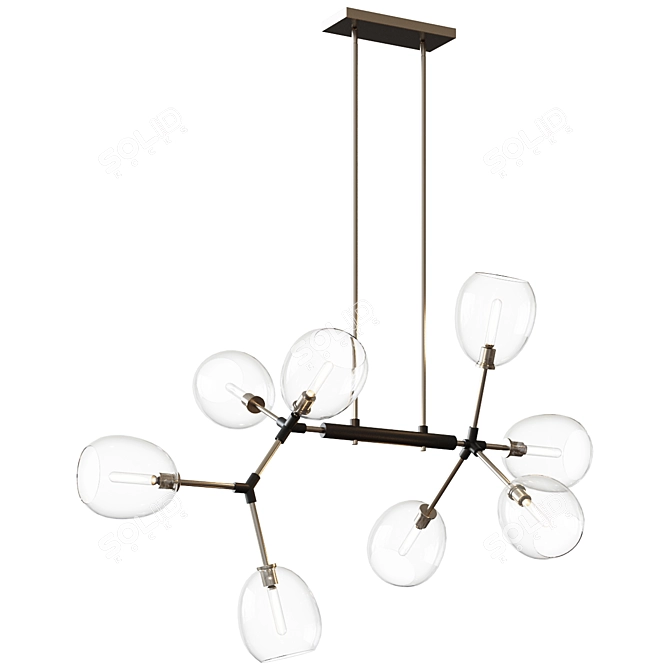 Elegant Abstract Glass Chandelier 3D model image 1