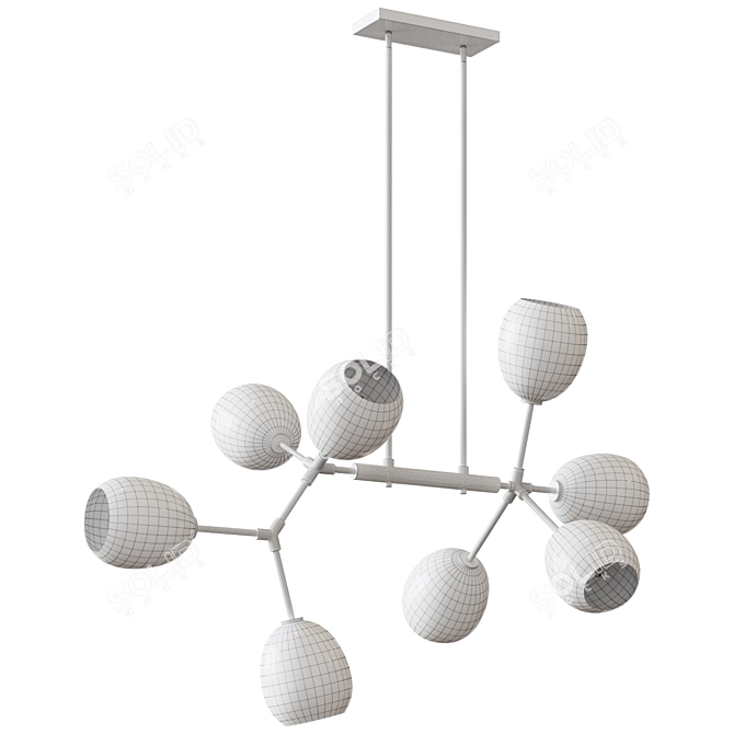 Elegant Abstract Glass Chandelier 3D model image 2