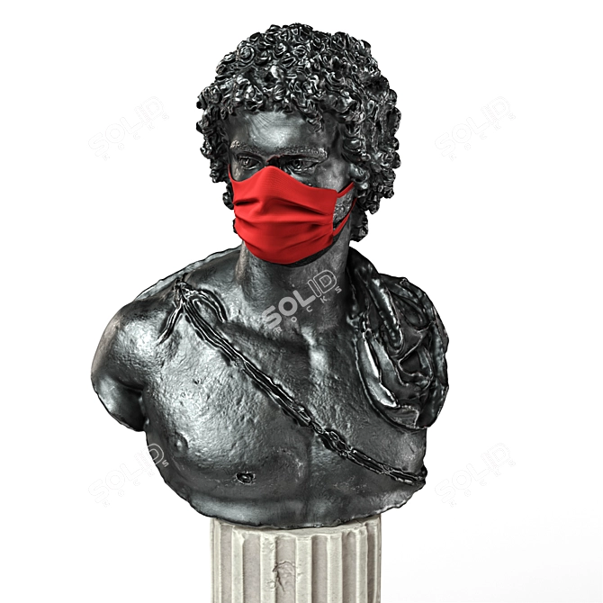 Elegant Greek Bust Mask: Timeless Beauty 3D model image 3