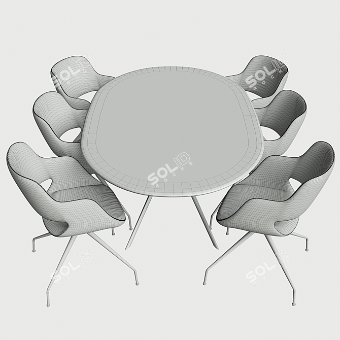 Corona Redner Table Chair 3D model image 3