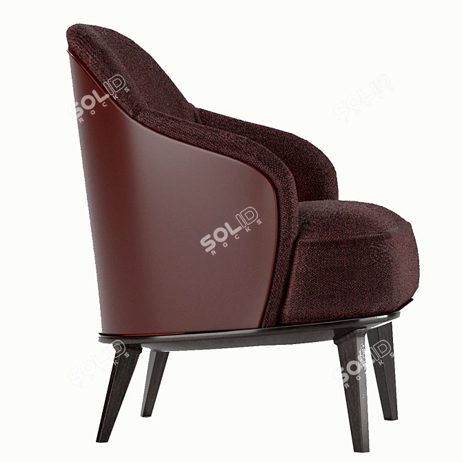 Title: Contemporary Brown Armchair 3D model image 3