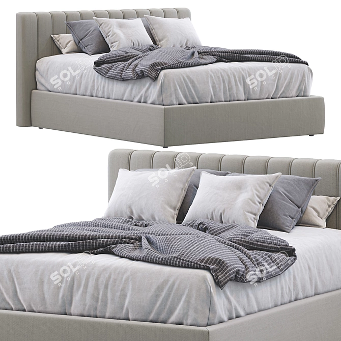 Veneza Bed: Stylish and Spacious 3D model image 4