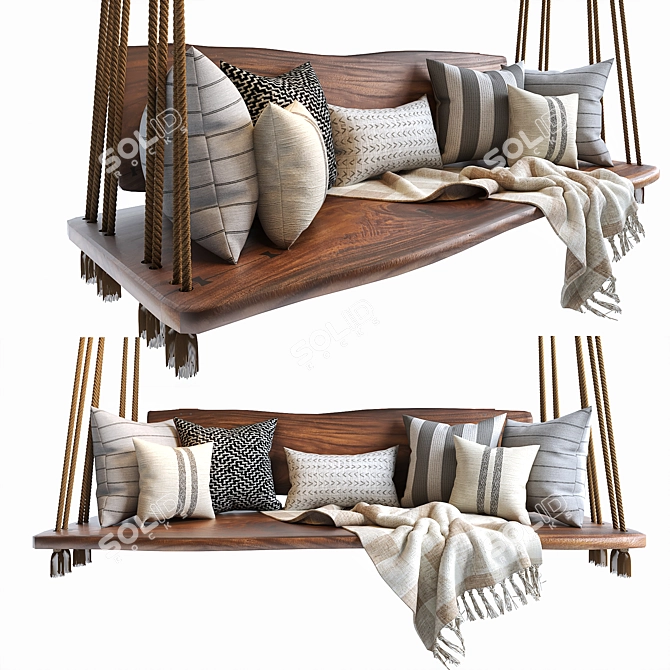 2018 Hanging Bench: Stylish and Versatile Outdoor Seating 3D model image 1