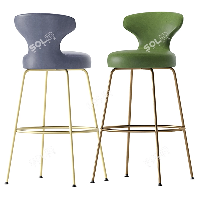 B&B Italia Papilio Leather High Stool 3D model image 4