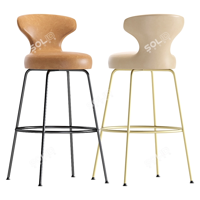 B&B Italia Papilio Leather High Stool 3D model image 5