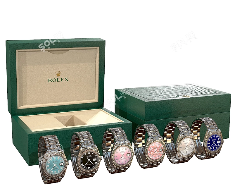 Luxury Rolex Datejust II Diamond Watch 3D model image 1