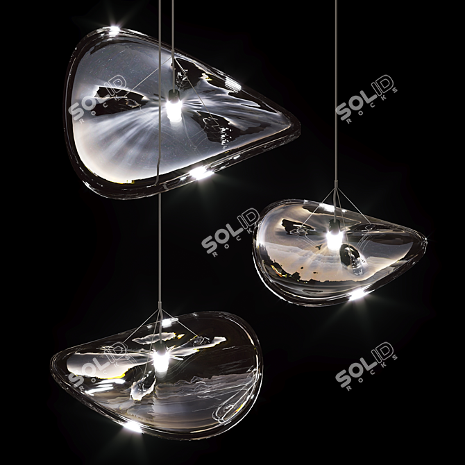 Elegant Terzani Manta Chandelier 3D model image 1