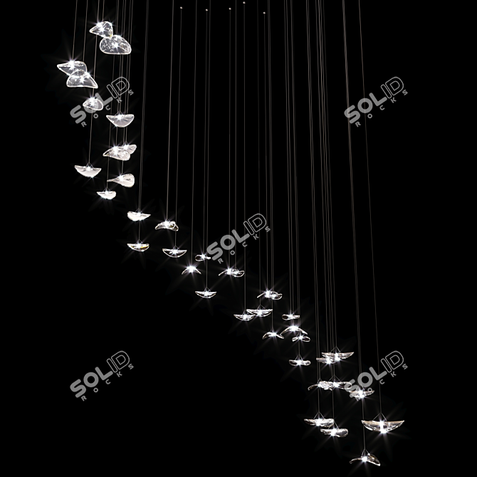 Elegant Terzani Manta Chandelier 3D model image 2