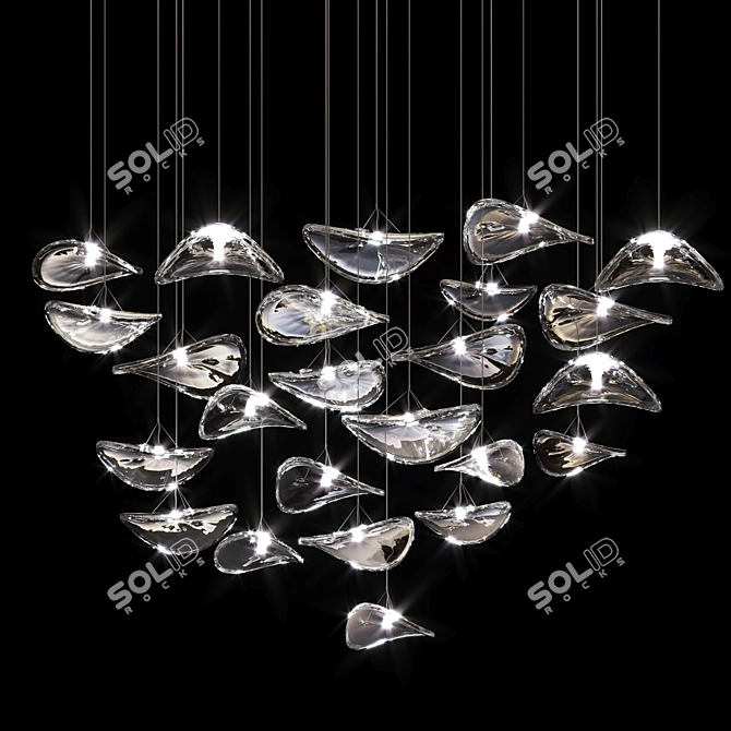 Elegant Terzani Manta Chandelier 3D model image 3