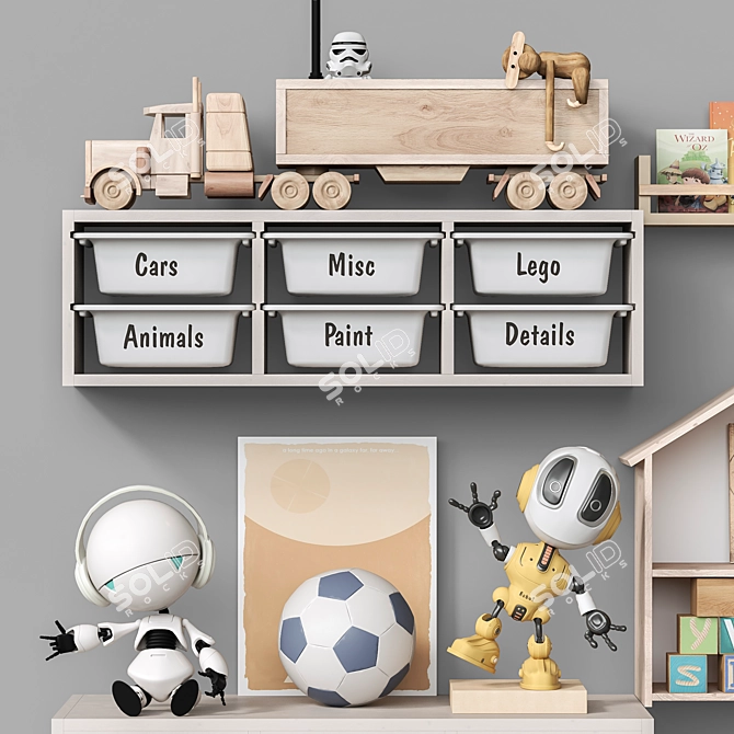Kids Furniture and Toy Set 3D model image 4