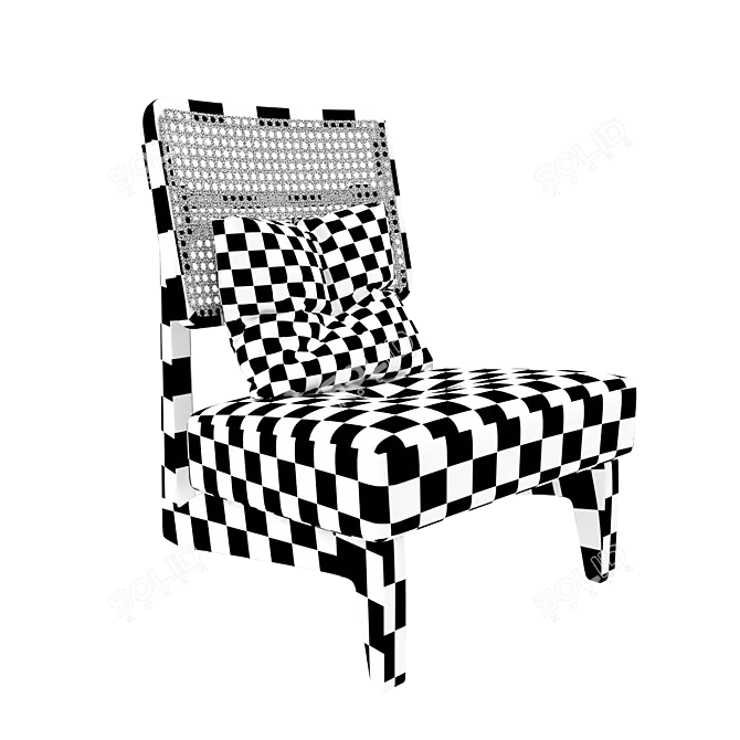 Elegant Rattan Chair 3D model image 4