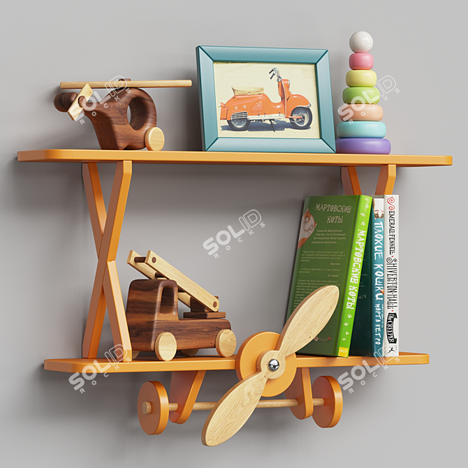 Kids Shelf with Contents | Size: 570x345x150mm 3D model image 1