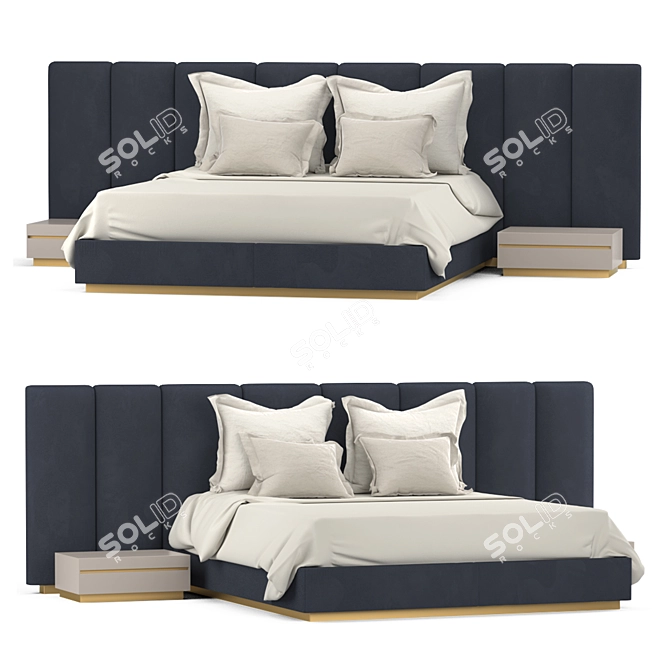 Fendi Casa Delano Bed: Luxury and Elegance 3D model image 1