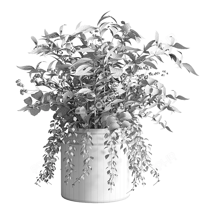 Concrete Vase Bouquet 08 3D model image 2