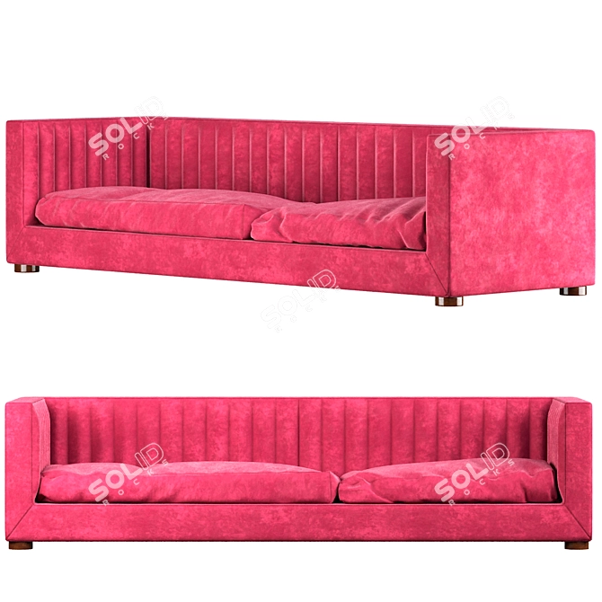 Sleek Red Modern Sofa 3D model image 1