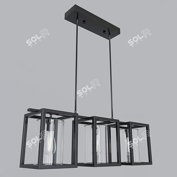 Elegant Bronze Ceiling Fixture 3D model image 2