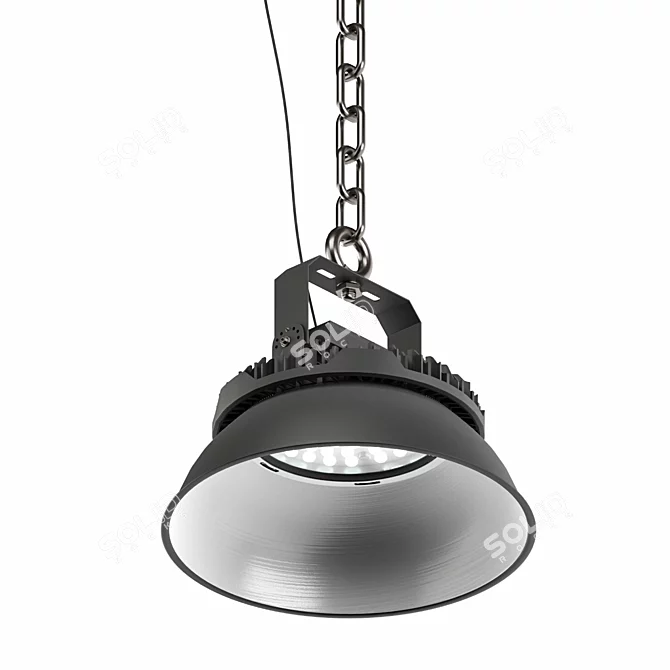 Modern Pendant Light, 4000K LED, Black 3D model image 2