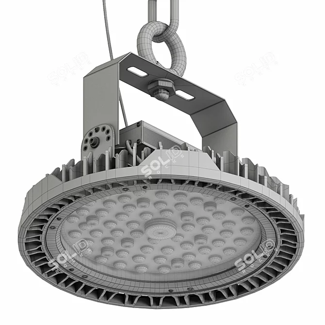 Modern Pendant Light, 4000K LED, Black 3D model image 3