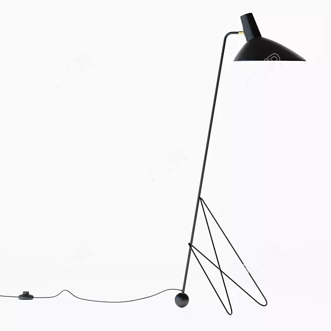 Modern Tripod Floor Lamp 3D model image 2