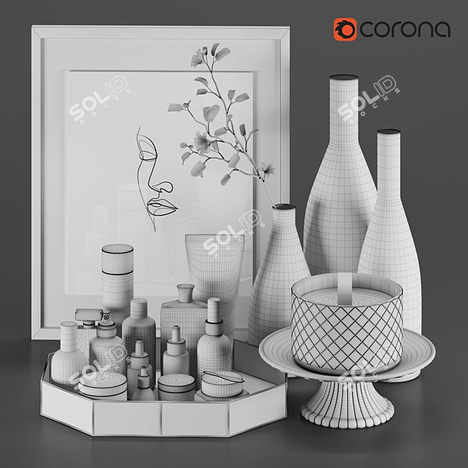 Elegant Beauty Décor Kit 3D model image 3