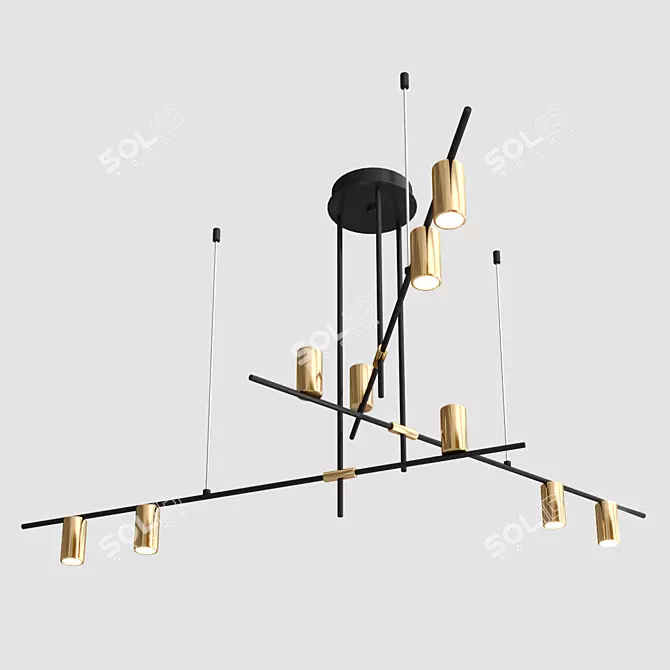 Modern Spiral Pendant Light - 138-162cm Diameter 3D model image 3