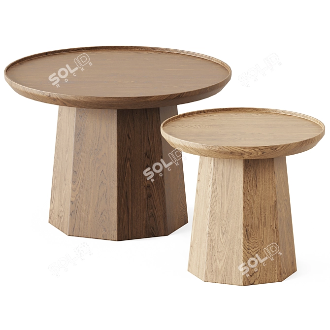Scandinavian Pine Coffee Tables 3D model image 1