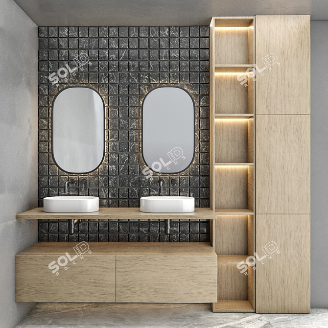 Luxury Bathroom Set: Elegant & Functional 3D model image 1