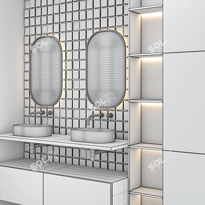 Luxury Bathroom Set: Elegant & Functional 3D model image 4