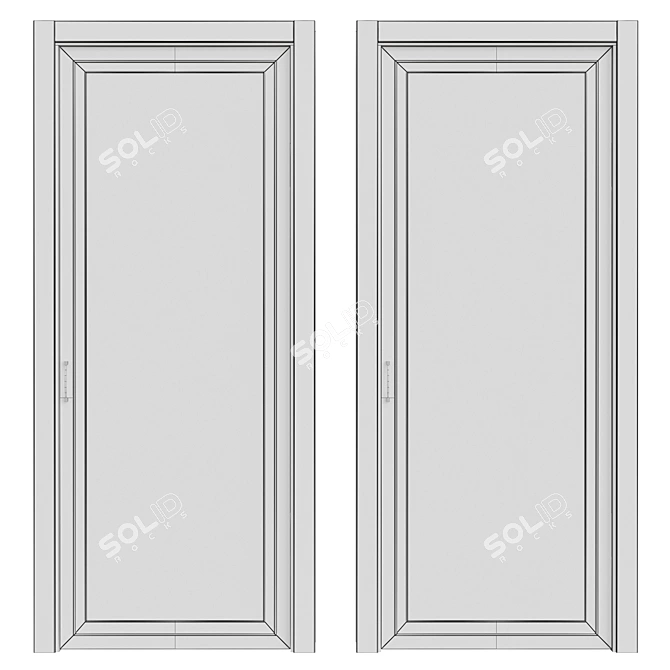 Sleek Interior Door 3D model image 2