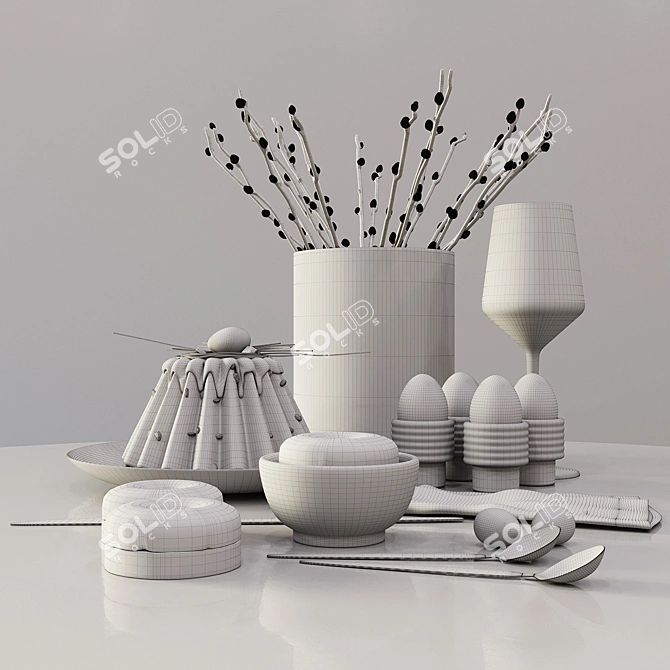 Easter Delight Decor Set 3D model image 7