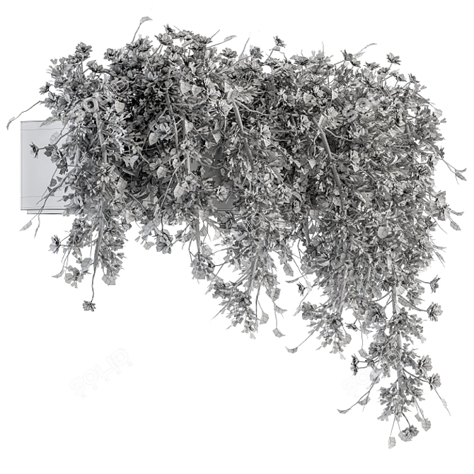 Cascade Blooms Hanging Plant Set 3D model image 5