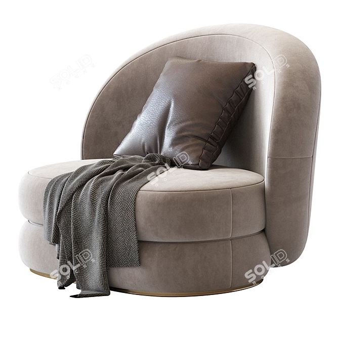 Contemporary  Armchair 3D model image 2