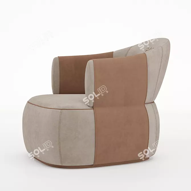 Elegant Larzia Trussardi Armchair 3D model image 2